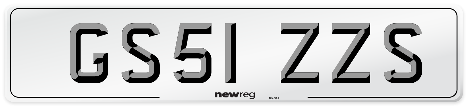 GS51 ZZS Number Plate from New Reg